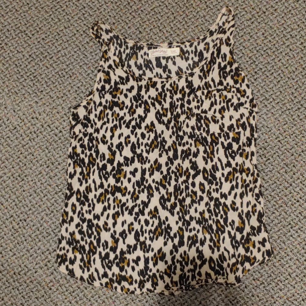 women's small leopard print tank top